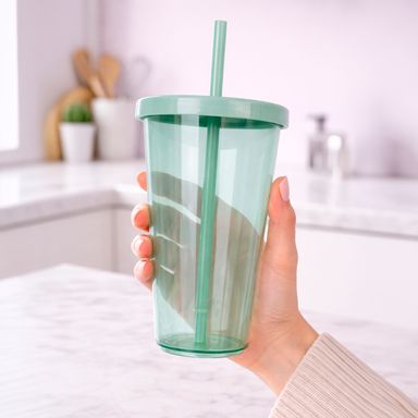 Tomatodo de plástico con sorbete light & enjoy de 600 ml verde -  Miniso