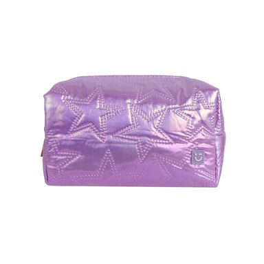 Cosmetiquera cuadrada nacarada estrellas morada -  Miniso