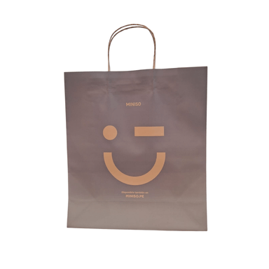 Bolsa de papel mediana con asa celeste -  Miniso