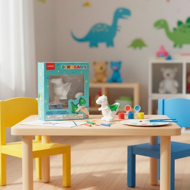 Set para jugar figura de escayola para colorear 2 modelos surtidos 8.3cm serie dinosaur -  Miniso