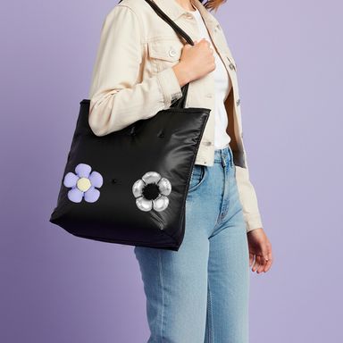 Bolso de hombro personalizable minidots textil negro 28.5x3x30 cm -  Minidots