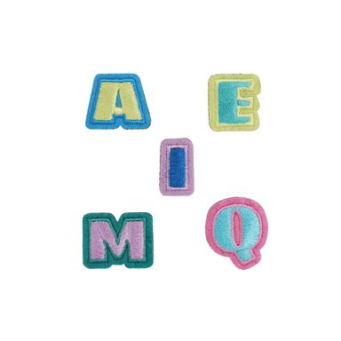 Set charms decorativos letras a, e, i ,m ,q minidots textiles 3.3 cm -  Minidots