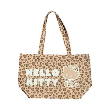 Bolsa de compras hello kitty sanrio leopard print café -  Hello Kitty Leopard