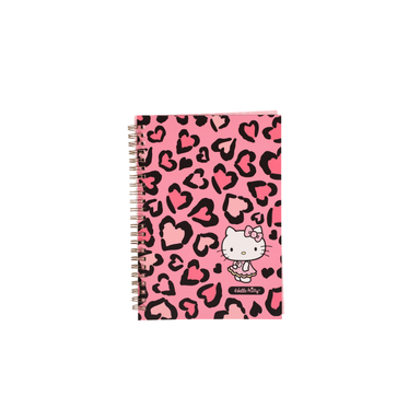 Cuaderno con espiral a5 colección hello kitty leopard design 80 hojas rosa sanrio -  Hello Kitty Leopard