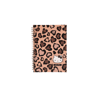 Cuaderno con espiral a5 colección hello kitty leopard design 80 hojas café sanrio -  Hello Kitty Leopard