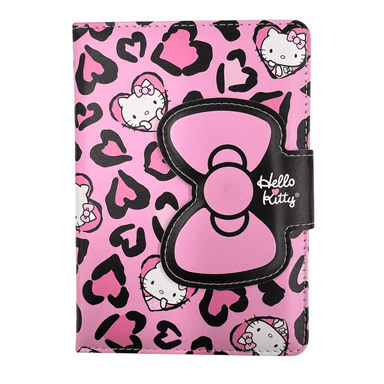 Libreta de tapa dura b6 cierre magnético colección hello kitty leopard design 80 hojas rosa sanrio -  Hello Kitty Leopard