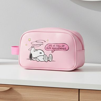 Cosmetiquera snoopy colorful vintage collection rosa con asa -  Snoopy Colorful Vintage