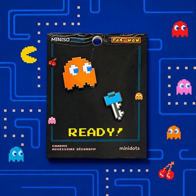 Charm metálico colección pac man clyde -  Pac-Man
