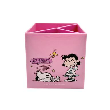 Organizador de escritorio vintage plástico rosa portalápices snoopy -  Snoopy