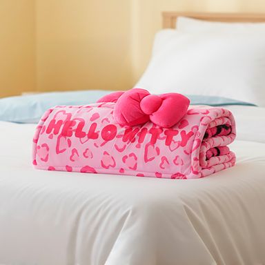 Manta grande con estampado hello kitty leopard print y asa rosa sanrio -  Hello Kitty Leopard
