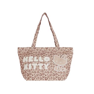 Bolsa de compras hello kitty sanrio leopard print café -  Hello Kitty Leopard