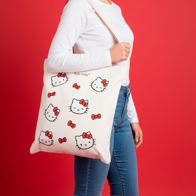Bolsa de compras hello kitty textil beige 38x34x0.5 cm - Sanrio