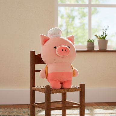 Peluche decorativo cerdita gigi mini family felpa rosa pastelera -  Mini Family