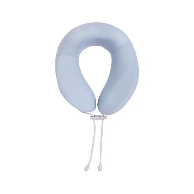 Almohada de viaje con cinta memory foam azul 25x24 cm -  Miniso