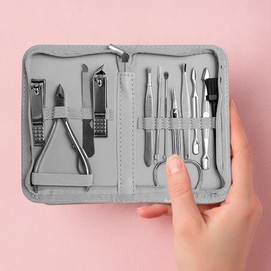 Set de manicure profesional 12 piezas con estuche de almacenamiento -  Miniso