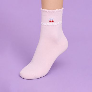 Medias para mujer cherry dots serie korean style 2 pares -  Miniso