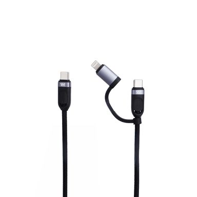 Cable de carga rápida 2 en 1 mini ultra series 1.8 m c a c mas l negro -  Miniso
