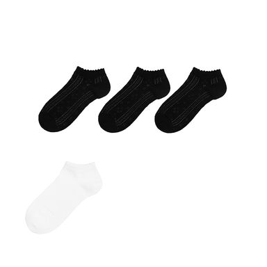 Medias para mujer con listón 2 pares blanco y negro -  Miniso