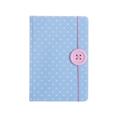 Cuadernode serie big button a5 con tapa de tela y botón redondo 80 hojas azul -  Miniso