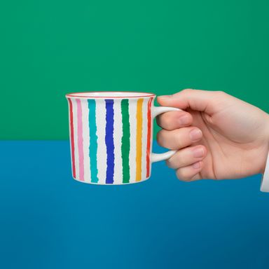 Taza de cerámica serie colorful stripes 430ml -  Miniso