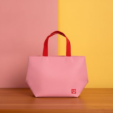 Lonchera para almuerzo serie colorful stripe rosa -  Miniso