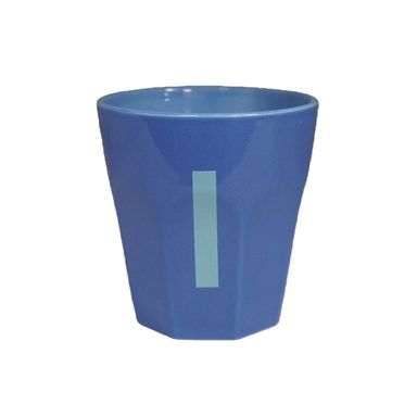 Taza de cerámica con letras de alfabeto y rayas de colores 260ml i -  Miniso