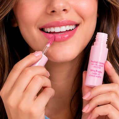 Labial líquido mate serie pocket 04 peachy pink -  Miniso