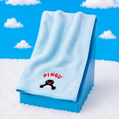 Toalla de baño textil azul pingu -  Pingu