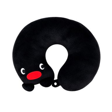 Almohada de viaje textil negra pingu -  Pingu