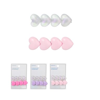 Set de broches para cabello miniso corazones de acrílico 2 pzas -  Miniso