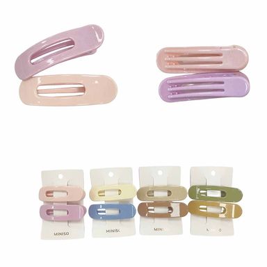 Set de broches para cabello ovalados miniso bicolor azul y beige -  Miniso