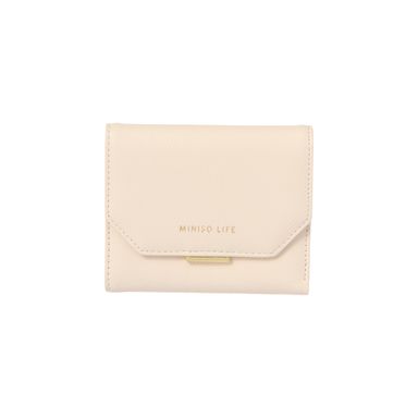 Cartera corta para mujer miniso basica tipo piel granulada beige -  Miniso