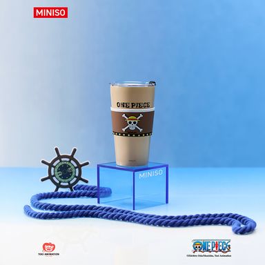 Vaso con tapa acero inoxidable beige 500 ml doble pared -  One Piece