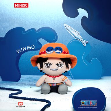 Peluche postura sentada ace felpa beige - One Piece