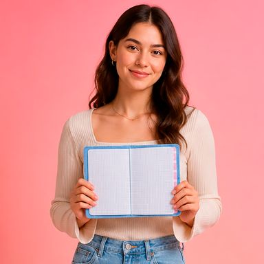 Libreta de recortes con tapa de tela y botones redondos serie big button 64 hojas azul -  Miniso