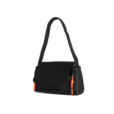 Bolso hobo negro bolsillos a los lados y correa naranja - Miniso