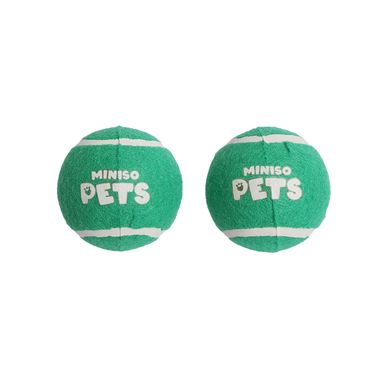 Juguetes para mascotas pelota elástica con luz nocturna con sonidos 2 unidades verde serie miniso - Miniso