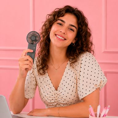 Mini ventilador plegable macaron series 1000mah negro -  Miniso