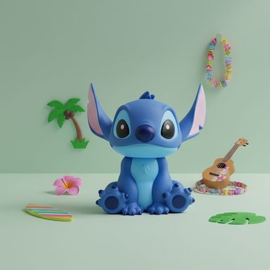 Figura de colección stitch diseño alcancía sintética azul 15.5 cm - Lilo & Stitch