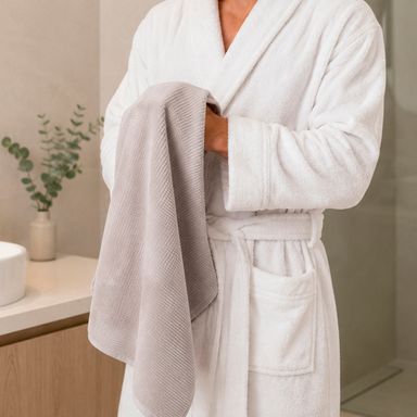 Toalla de baño textil gris 70x140 cm - Miniso