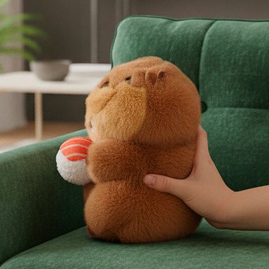 Peluche castor con sushi felpa café 23x18 cm - Minini
