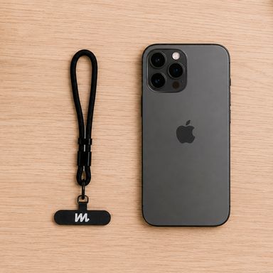 Correa para celular mini ultra textil negro 15.5 cm - Miniso