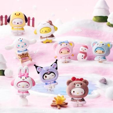 Blind box hello kitty and friends little cloak 9.5 cm, 15 cm flocked cara giratoria - Sanrio