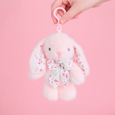 Llavero de peluche conejito bow bunny felpa rosa 15 cm, 20 cm - Miniso