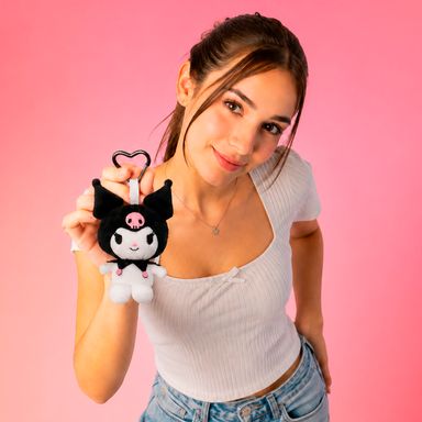 Llavero de peluche kuromi felpa blanco 14 cm, 18 cm - Sanrio