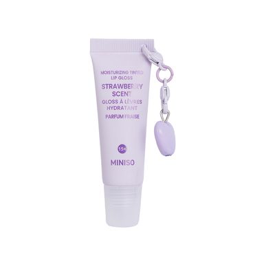 Brillo labial hidratante tipo llavero con aroma 9 gr fresa - Miniso