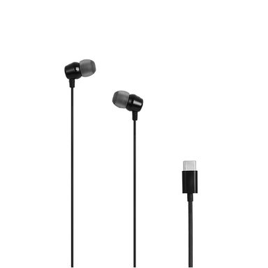 Audífonos de cable mini bean metallics sintéticos negros 120 cm tipo c - Miniso