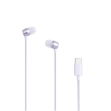 Audífonos de cable mini bean metallics sintéticos lila 120 cm tipo c - Miniso