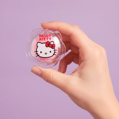Bálsamo labial en anillo hello kitty hidratante tono 01 sheer pink con glitter 0.8 gr - Sanrio