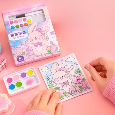 Set para jugar pintura en acuarela serie fantasy flowers - Miniso